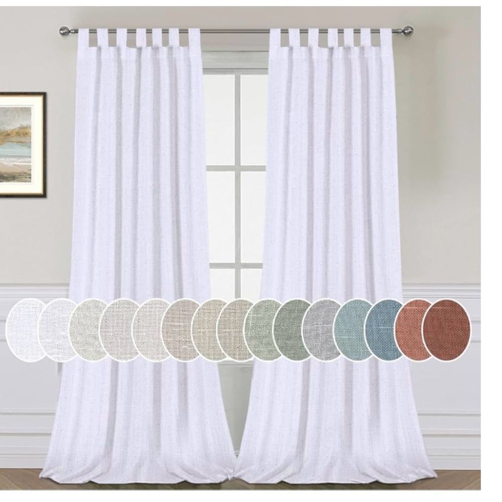 White Tab-Top Curtains for Elegant Accents